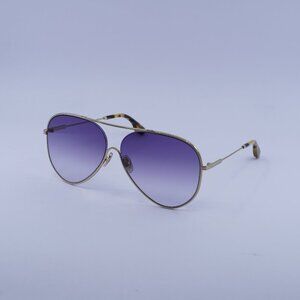Victoria Beckham VB133S 710 Sunglasses Gold Aviator Frame, Purple Lenses